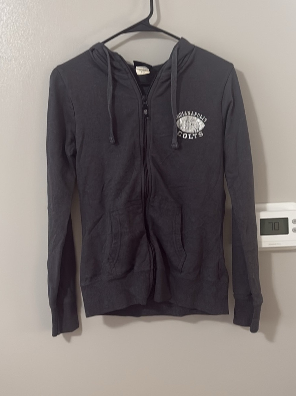 NFL Women's Black Zip Front Teddy Jacket with Chest Logo
